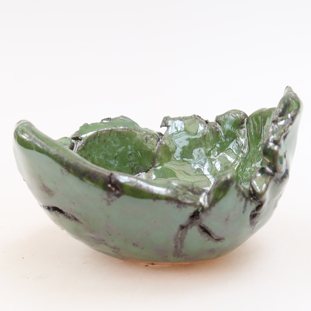 Keramische schaal  11,5 x 10,5 x 7 cm, kleur groen