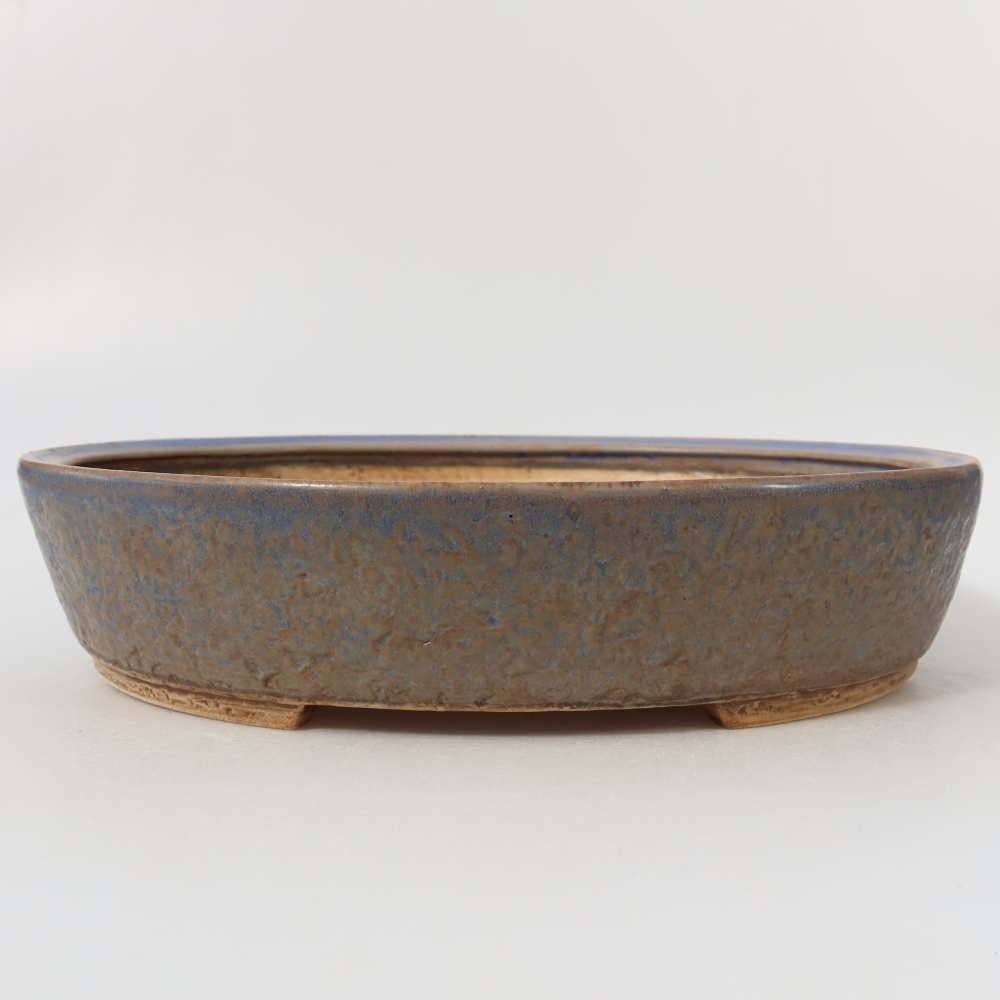 Bonsaischaal van keramiek 26,5 x 24 x 5,5 cm, kleur blauw