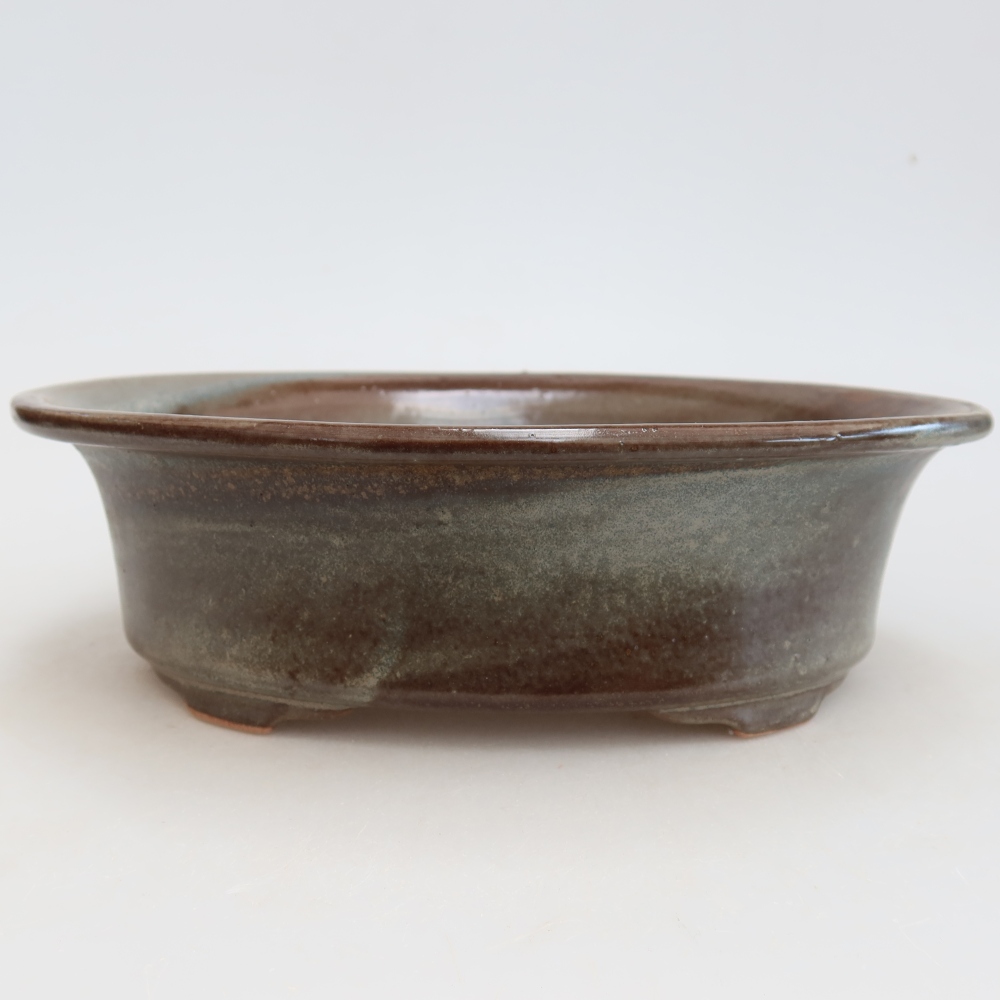 Keramische bonsaipot 22 x 17,5 x 6,5 cm, kleur bruin