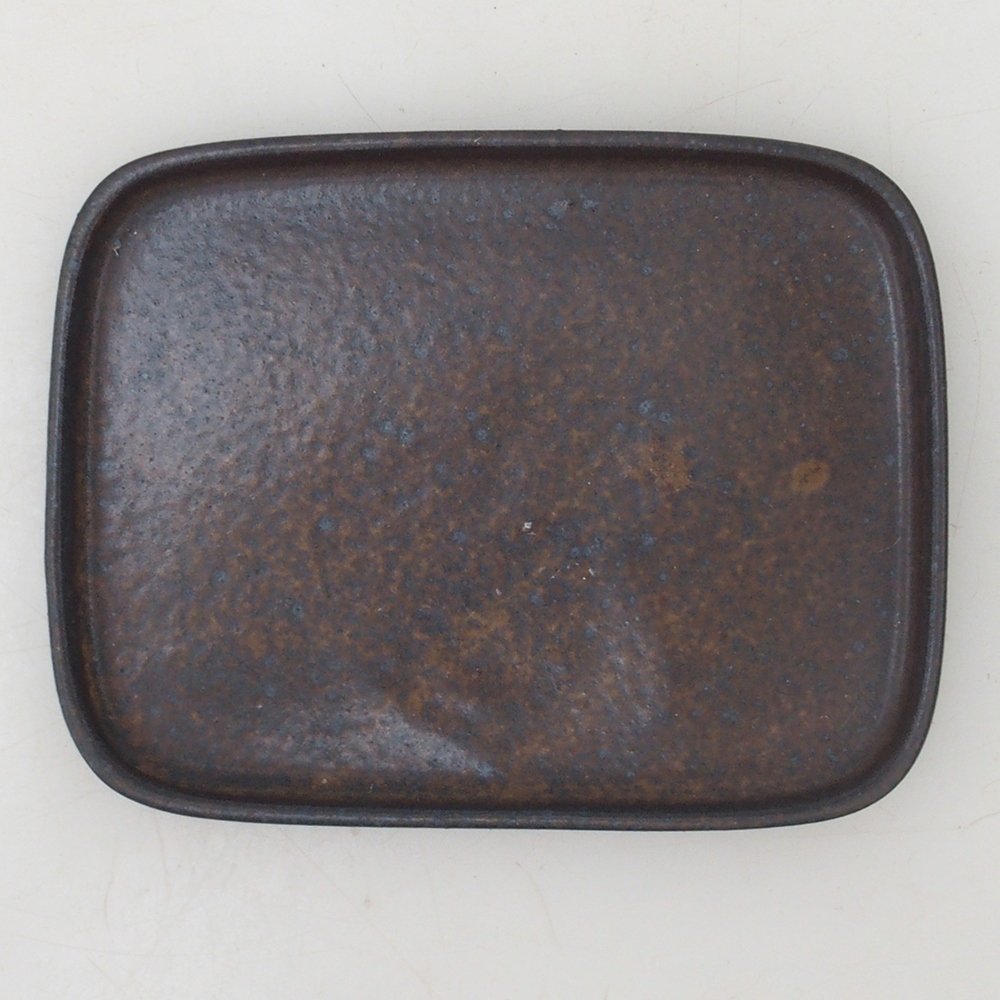 Bonsai schotel rechthoek 12,5 x 10 x 1 cm - bruin