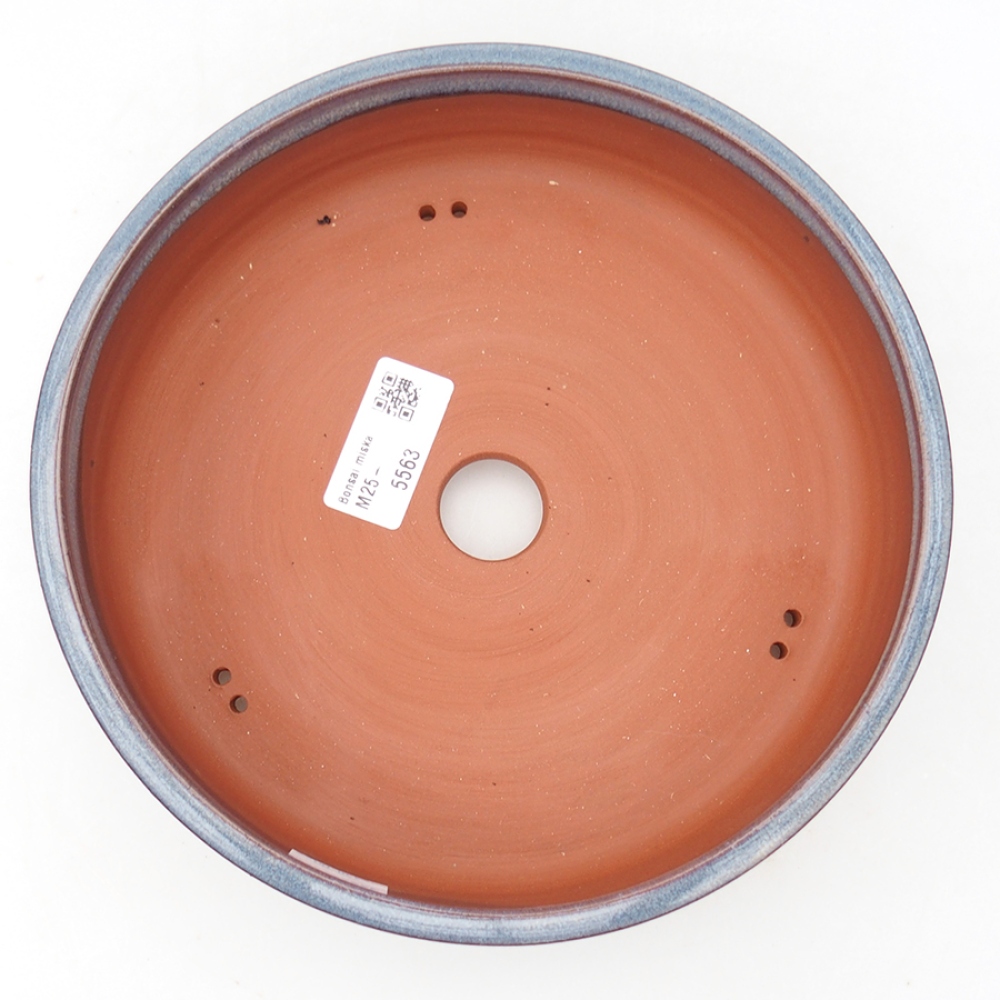 Bonsaischaal van keramiek 20 x 20 x 5 cm, kleur blauw