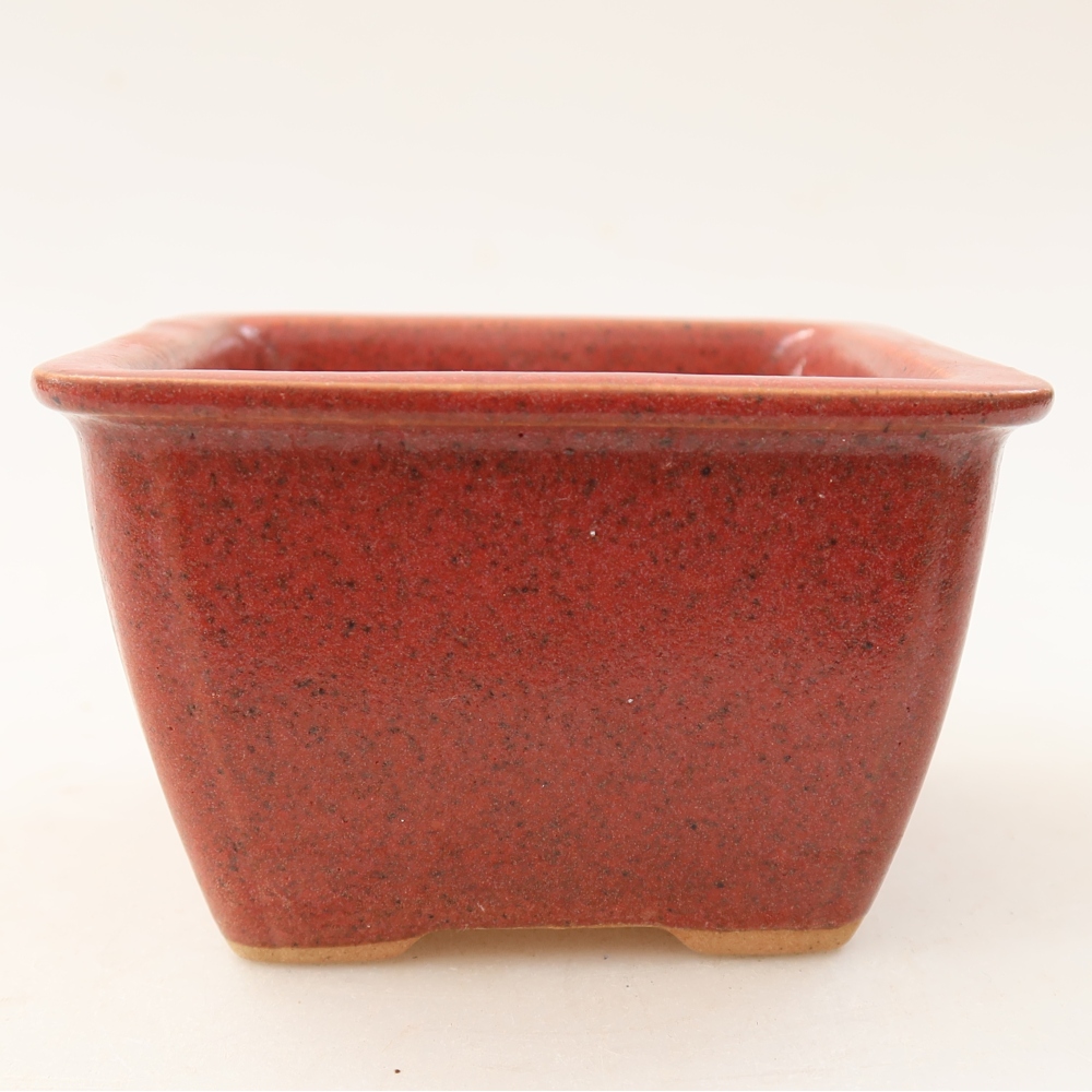 Bonsaischaal van keramiek 8,5 x 8,5 x 5,5 cm, roze