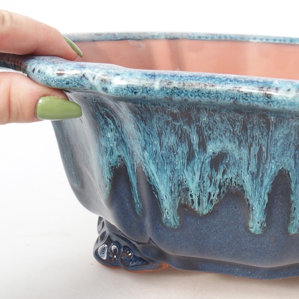 Kom 30,5 x 30,5 x 11,5 cm blauw-wit