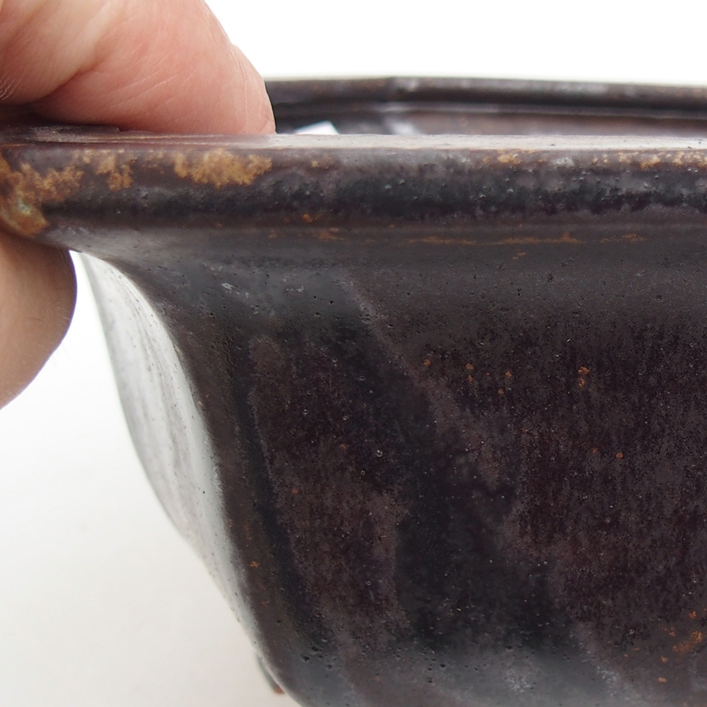 Bonsaischaal van keramiek 18 x 16 x 9 cm, metaalkleur