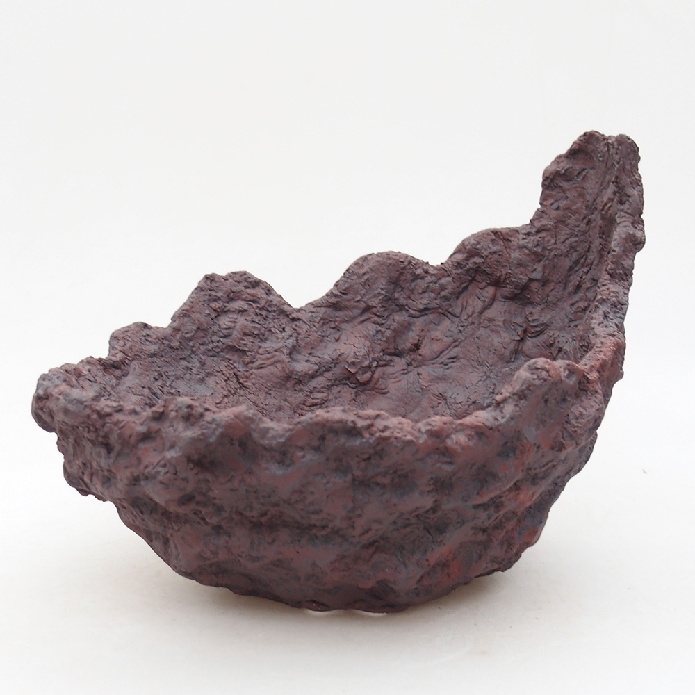 Keramische schaal 19 x 17 x 15 cm , kleur bruin