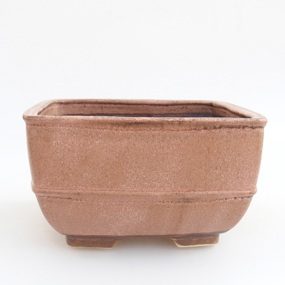 Bonsaischaal van keramiek 10,5 x 10,5 x 7 cm, roze