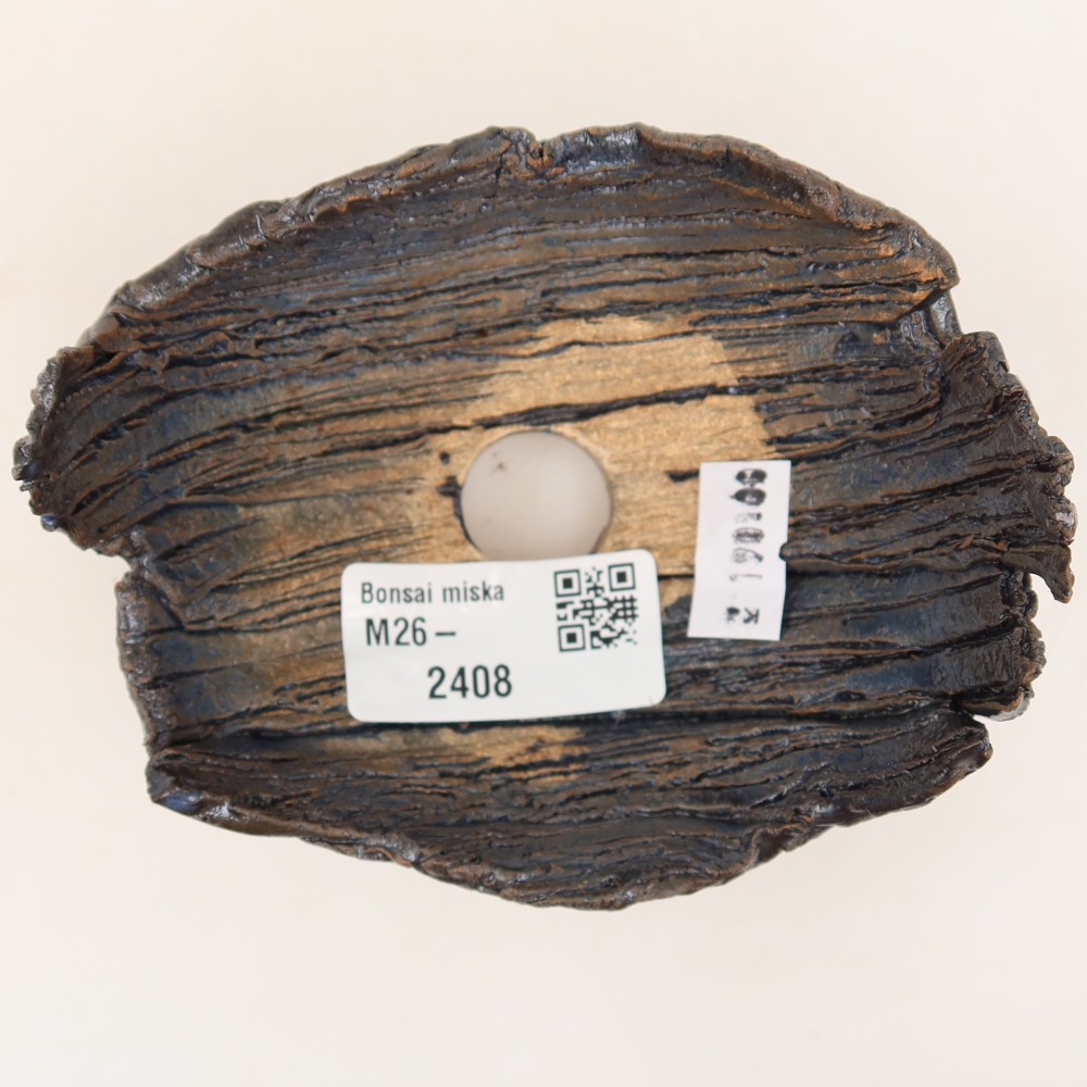 Keramische schaal  10,5 x 8,5 x 6,5 cm, kleur zwartgroen