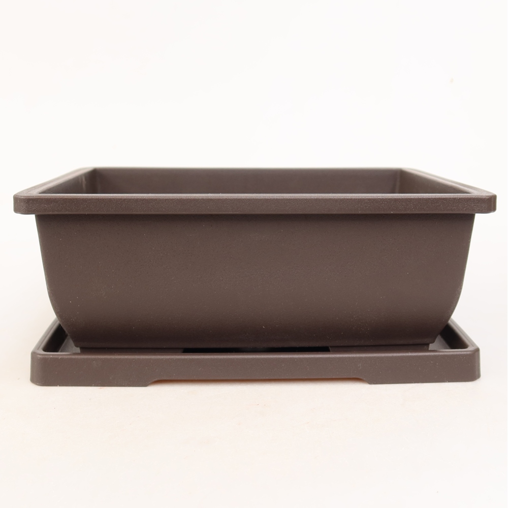 Bonsai-pot + onderpot van kunststof MP-2 - 21,5 x 15,5 x 8 cm