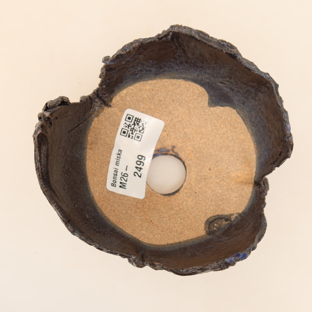Keramische schaal  10 x 9,5 x 6,5 cm, kleur zwartblauw