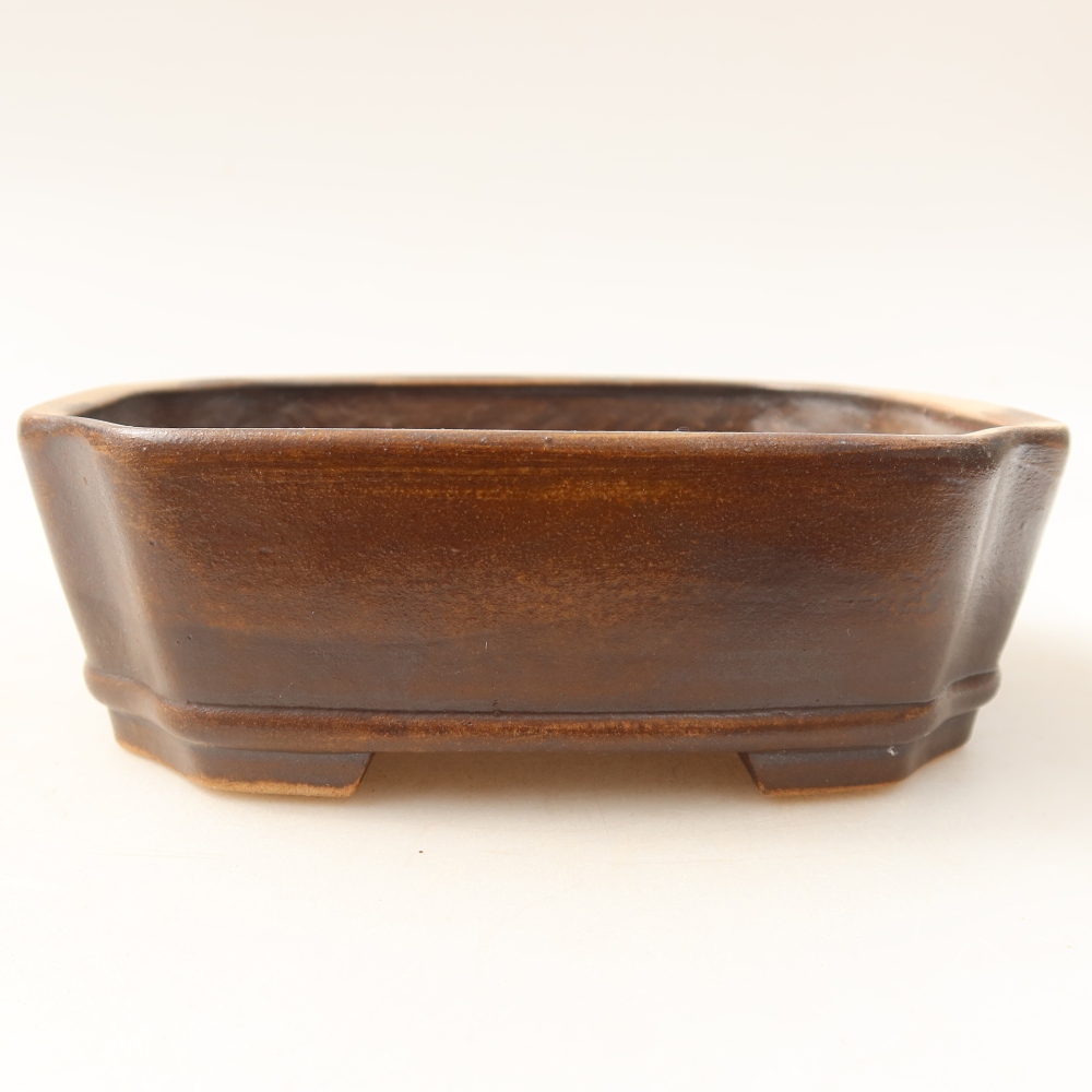 Keramische bonsaipot 13,5 x 11,5 x 4 cm, kleur bruin