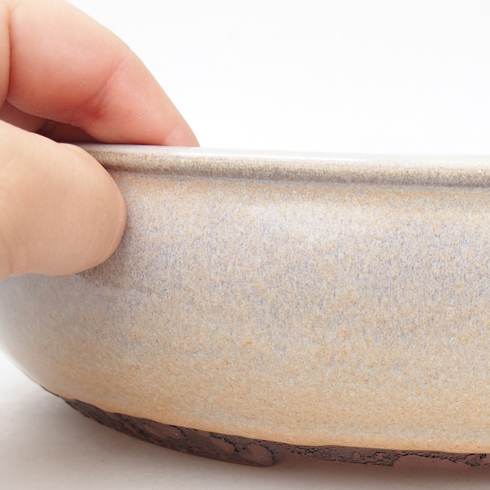 Bonsaischaal van keramiek 25,5 x 25,5 x 7 cm, grijs