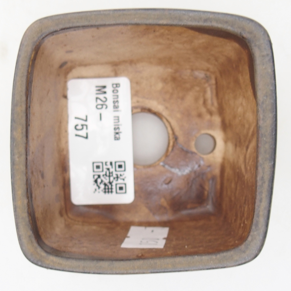Bonsaischaal van keramiek 6 x 6 x 4,5 cm, bruin