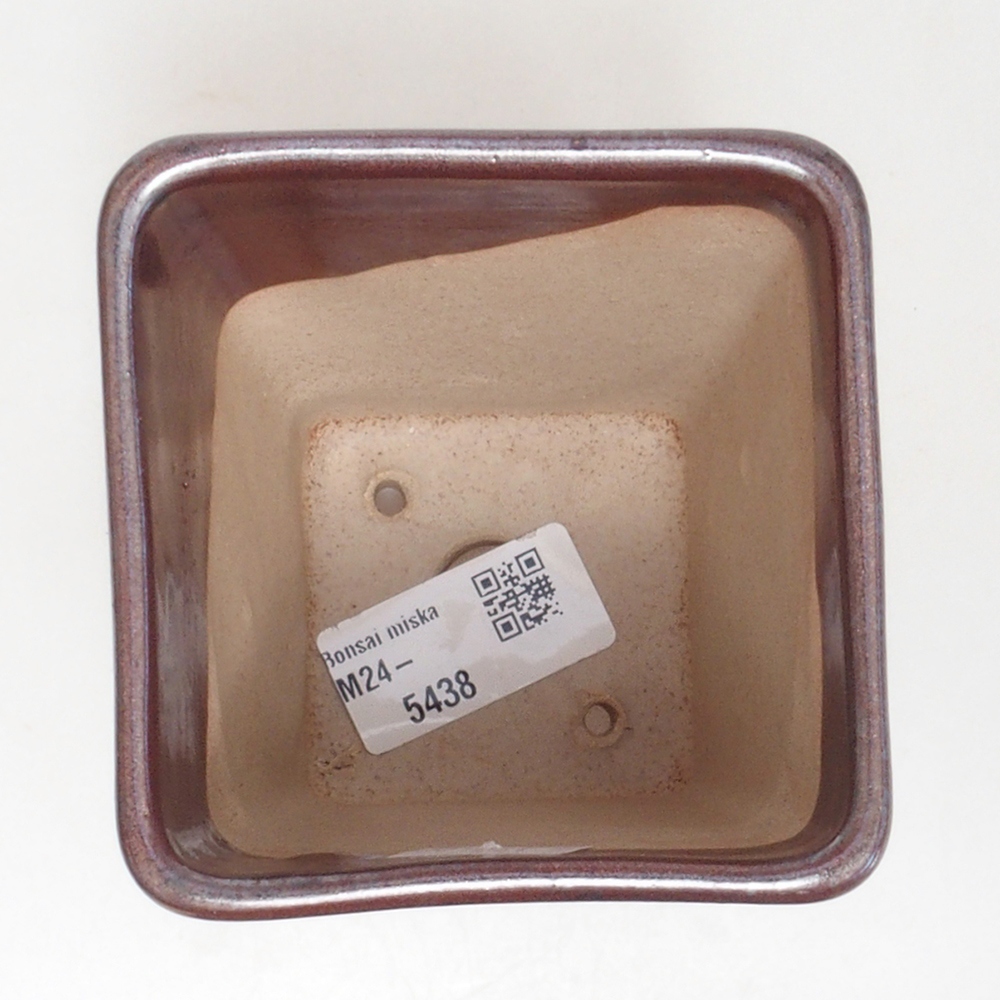 Bonsaischaal van keramiek 8,5 x 8,5 x 11 cm, bruin