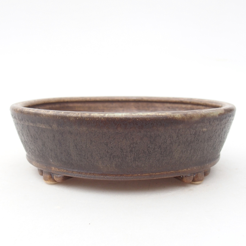 Bonsaischaal van keramiek 13,5 x 13,5 x 4 cm, bruin