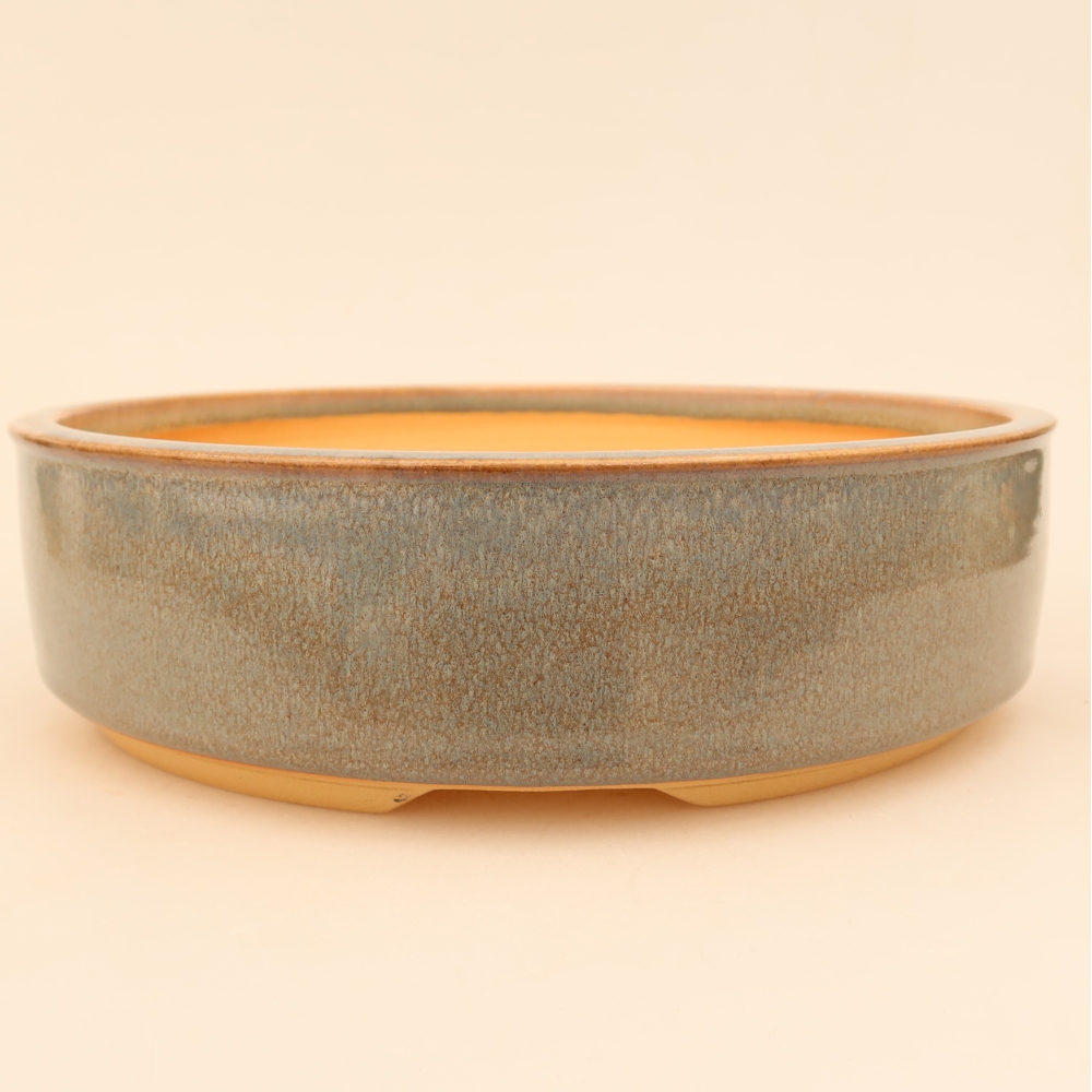 Keramische bonsaipot 23,5 x 23,5 x 6,5 cm, kleur grijs