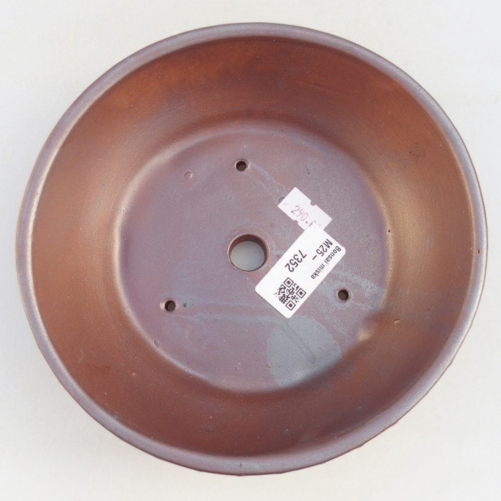 Bonsaischaal van keramiek 18 x 18 x 5,5 cm, metaalkleur