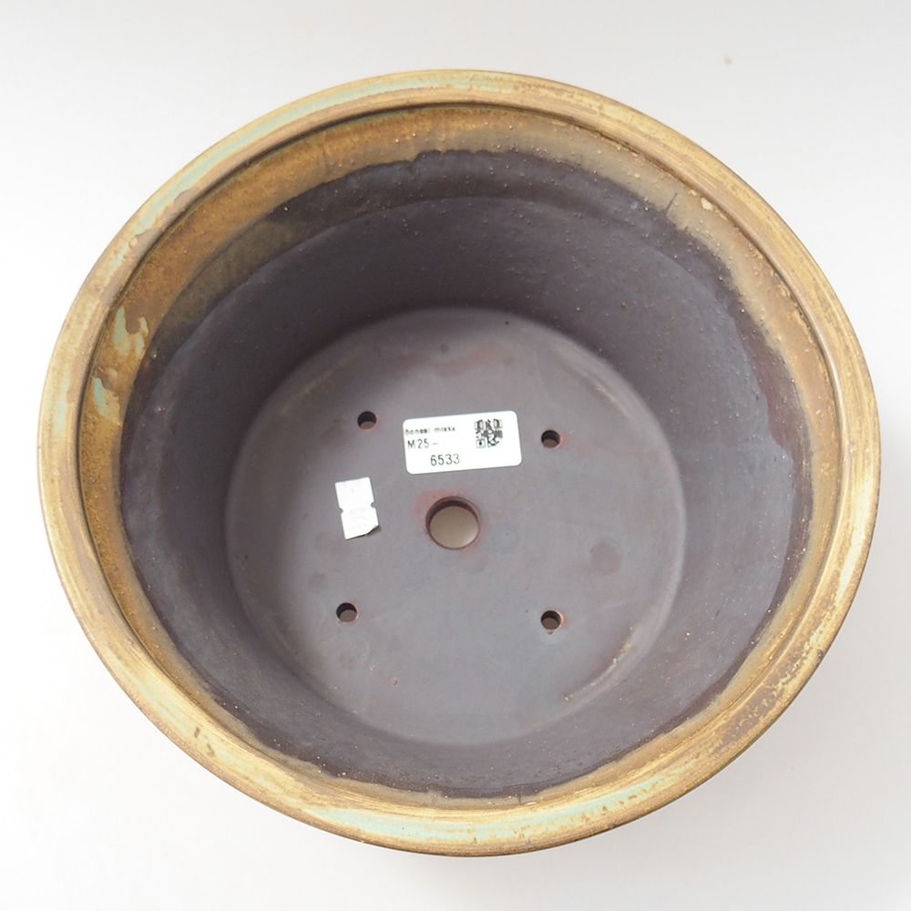 Bonsaischaal van keramiek 24 x 24 x 11,5 cm, groen