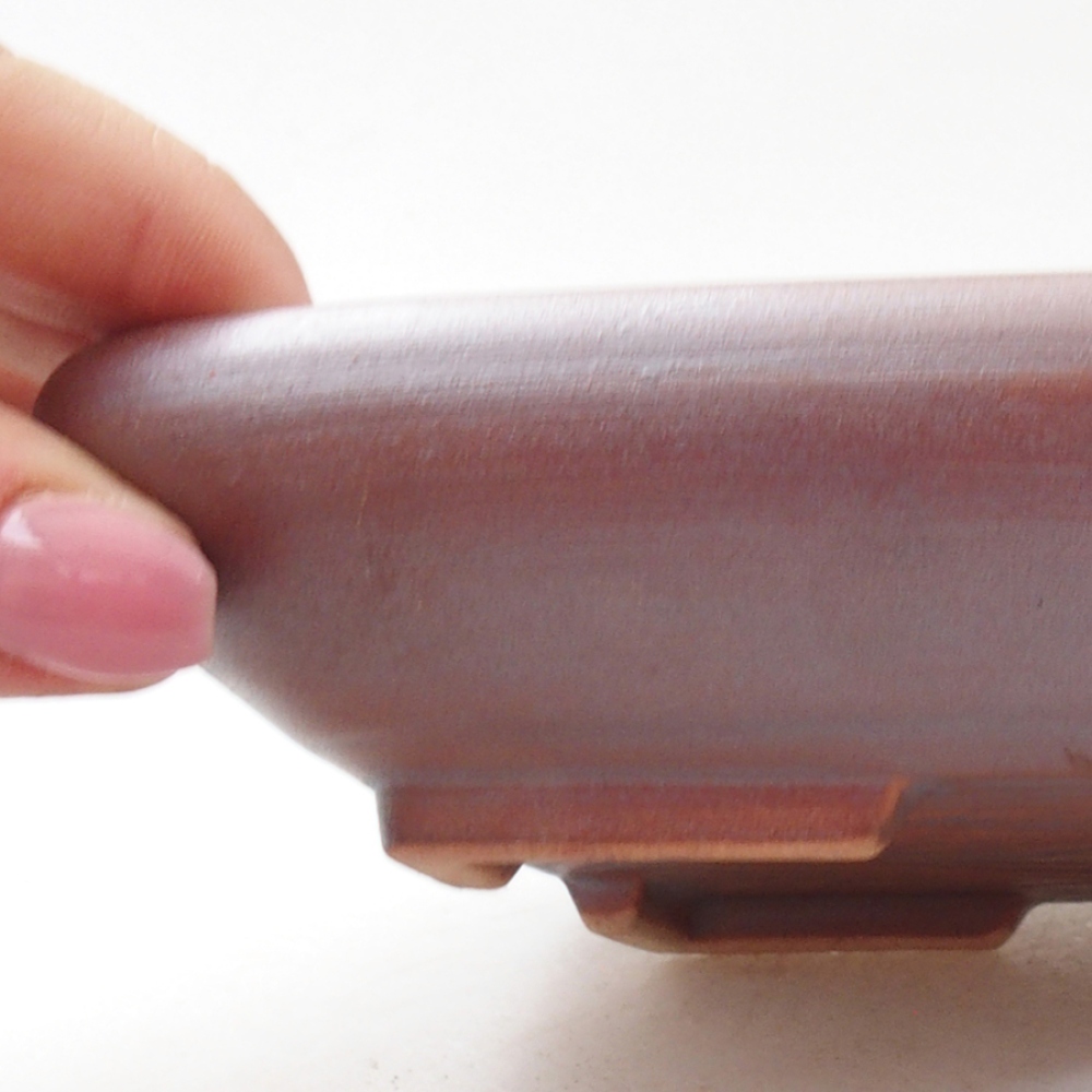 Bonsaischaal van keramiek 17 x 13,5 x 3,5 cm, metaalkleur