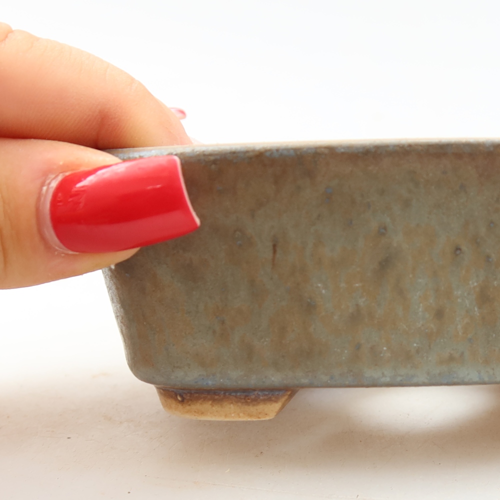 Keramische bonsaischaal 10 x 8,5 x 4 cm, kleur: blauw