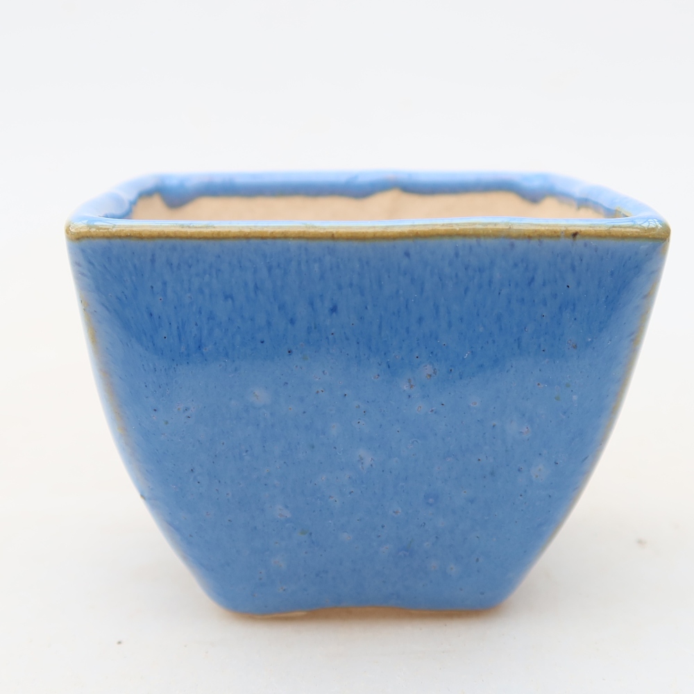 Bonsaischaal van keramiek 5,5 x 5,5 x 4,5 cm, kleur blauw