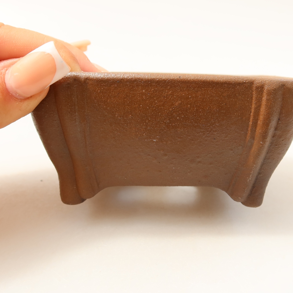 Bonsaischaal van keramiek 10,5 x 10,5 x 4,5 cm, bruin