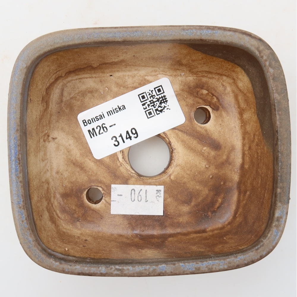 Keramische bonsaischaal 10 x 8,5 x 4 cm, kleur blauw