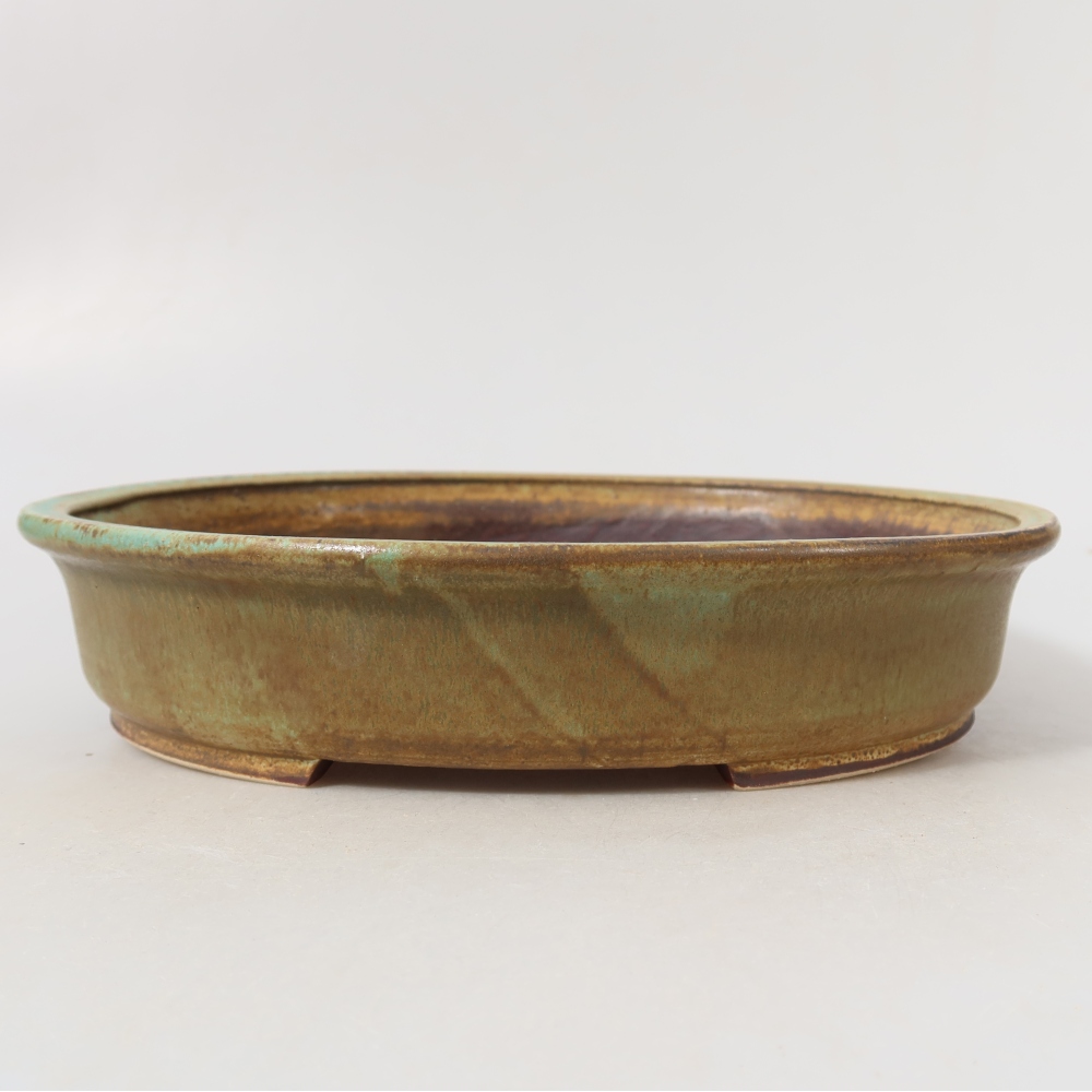 Bonsaischaal van keramiek 24 x 21 x 5 cm, groen