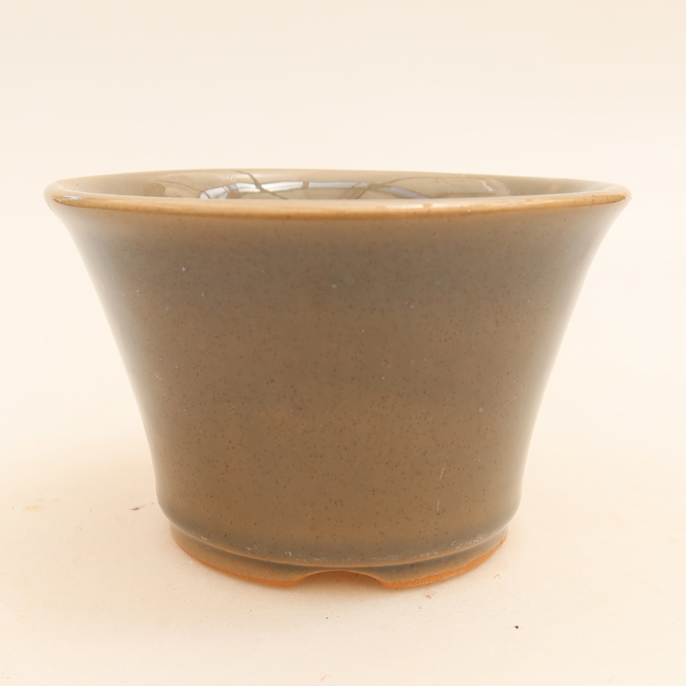 Keramische bonsaipot 11 x 11 x 7 cm, kleur grijs
