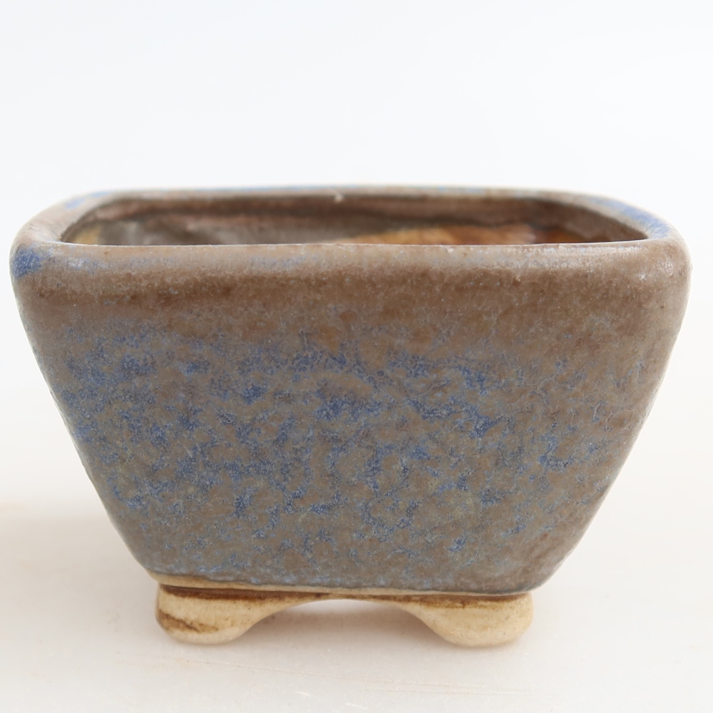 Keramische bonsaischaal 6 x 6 x 4 cm, kleur: blauw