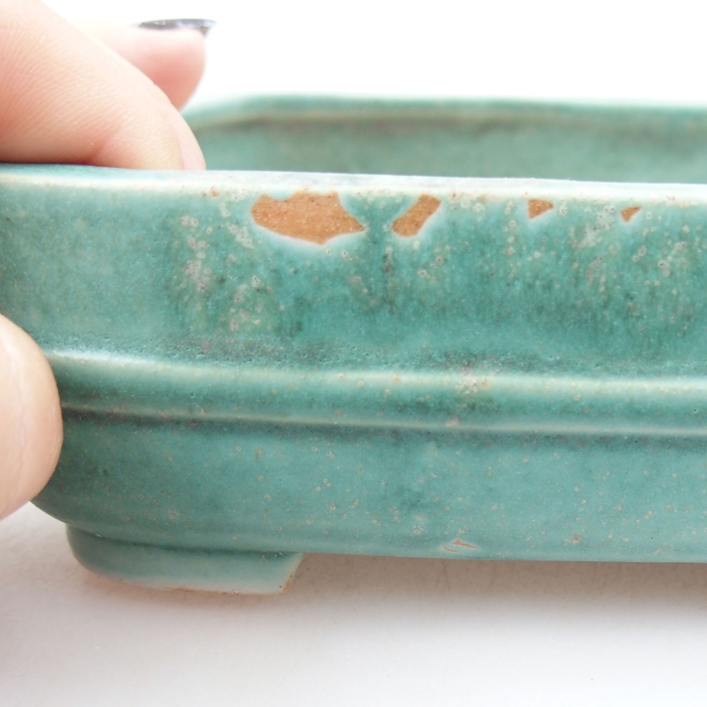 Bonsaischaal van keramiek 22 x 17 x 5 cm, groen