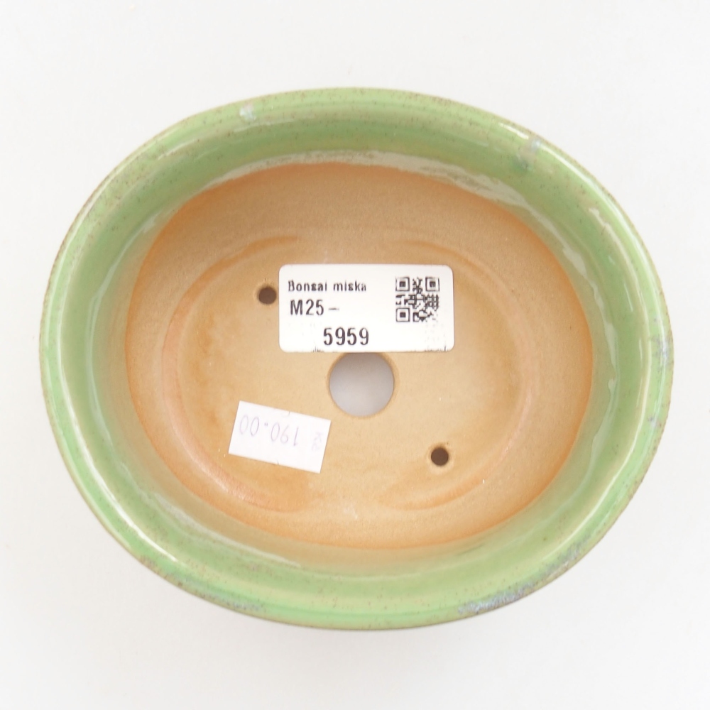 Bonsaischaal van keramiek 22 x 17 x 5 cm, groen