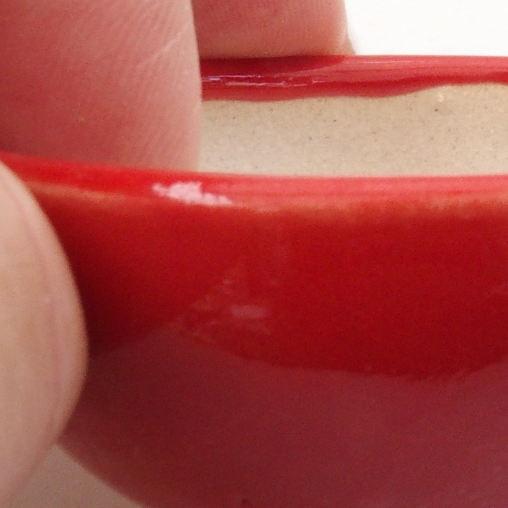 Mini bonsaischaal 6 x 6 x 2,5 cm, kleur rood