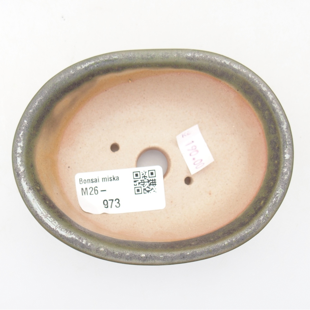 Bonsaischaal van keramiek 11 x 8,5 x 4 cm, groen