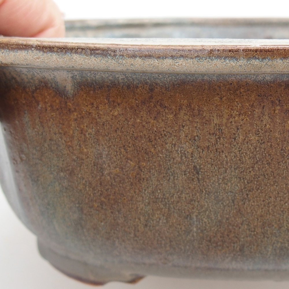 Bonsaischaal van keramiek 24 x 19,5 x 7 cm, bruin