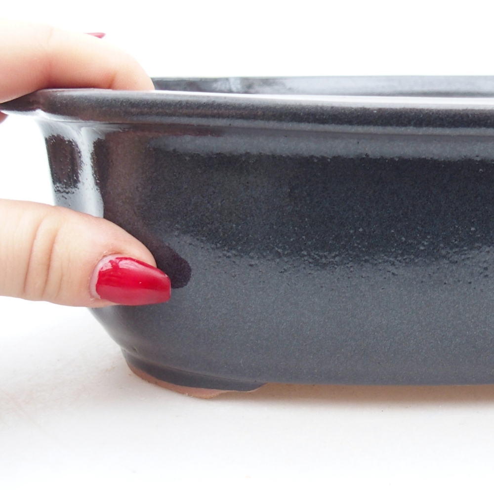 Bonsaischaal van keramiek 25 x 21 x 7,5 cm, grijs