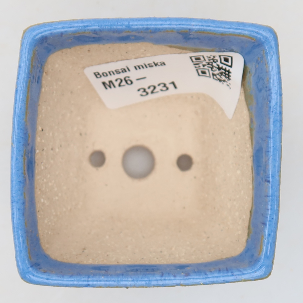 Bonsaischaal van keramiek 5,5 x 5,5 x 4,5 cm, kleur blauw