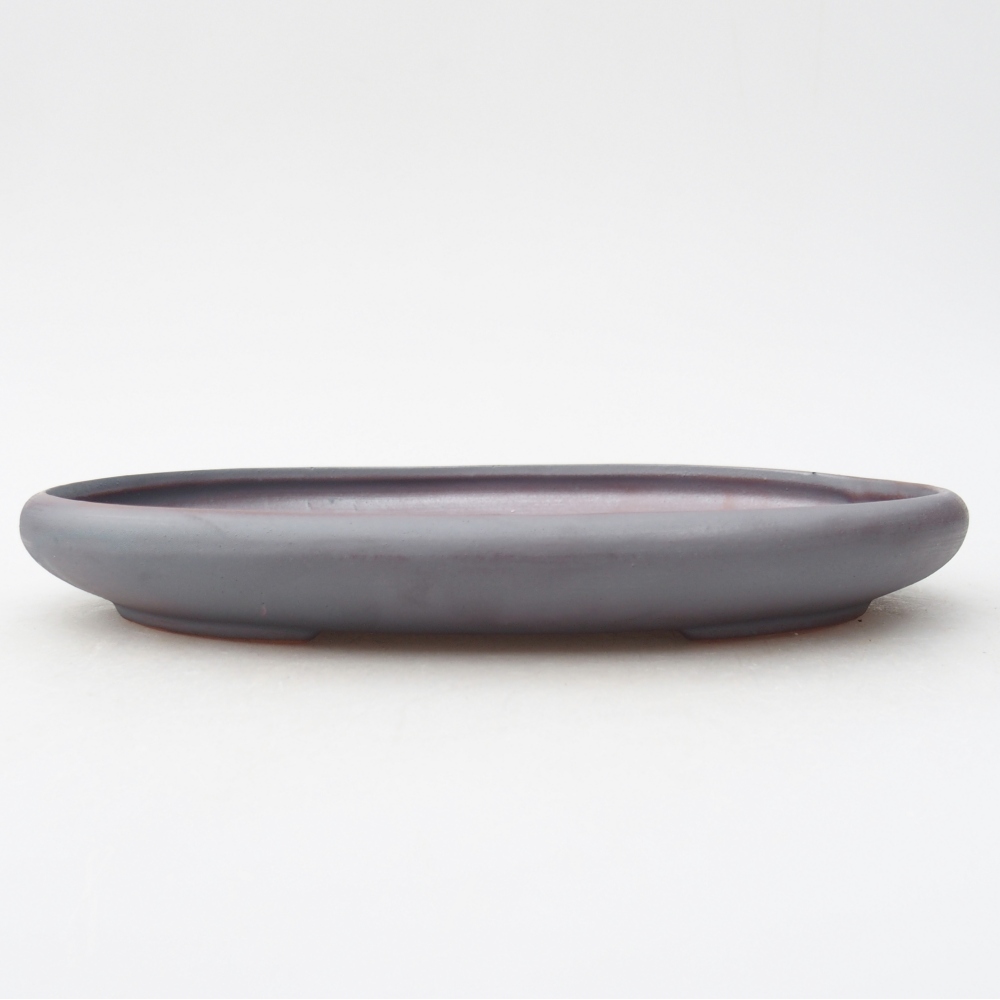 Bonsaischaal van keramiek 22,5 x 16,5 x 3 cm, metaalkleur