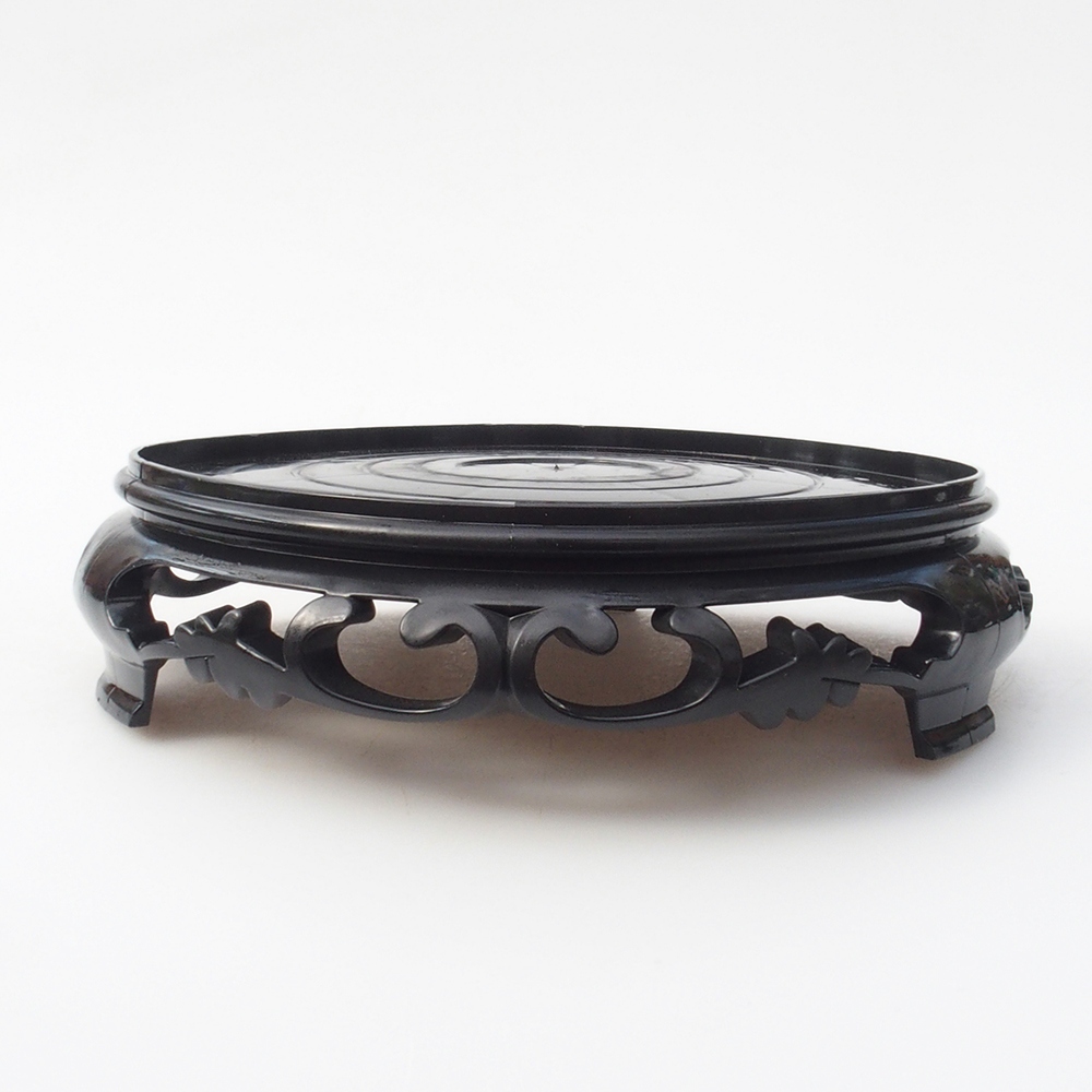 Kunststof bonsai tafel rond 17,5 x 17,5 x 4 cm, kleur zwart