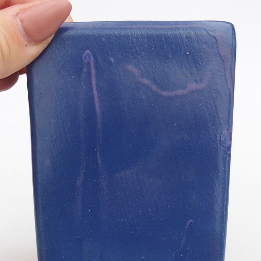 Bonsaischaal van keramiek 7,5 x 7,5 x 8,5 cm, kleur blauw