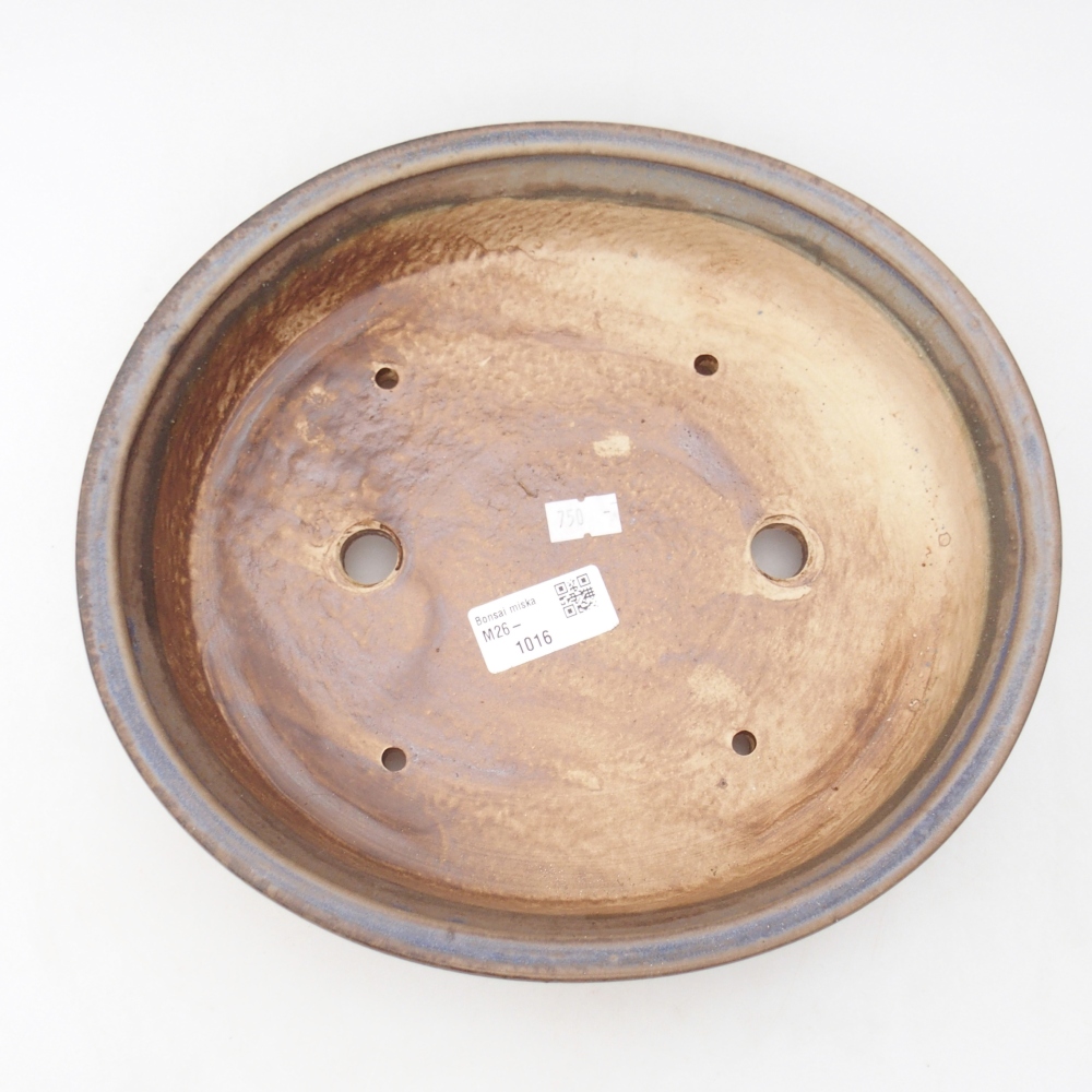 Bonsaischaal van keramiek 26 x 23,5 x 5,5 cm, kleur blauw