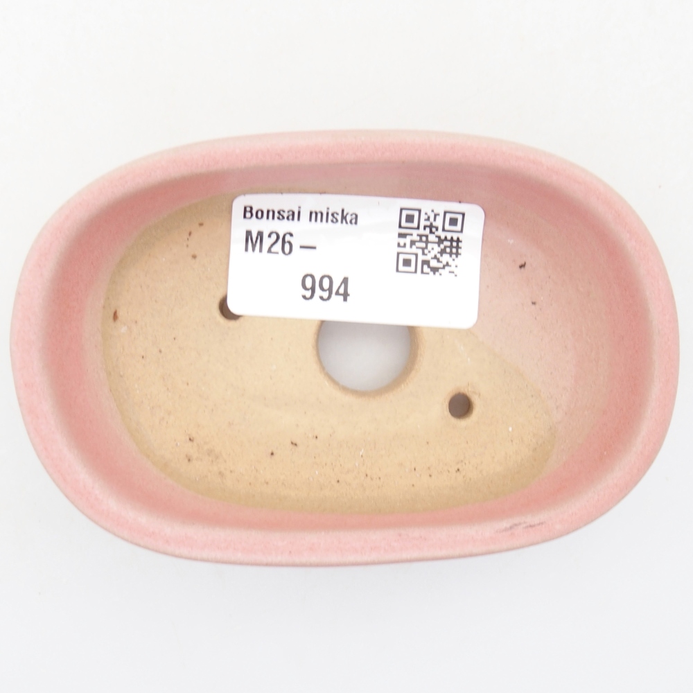 Bonsaischaal van keramiek 9 x 6,5 x 2,5 cm, roze