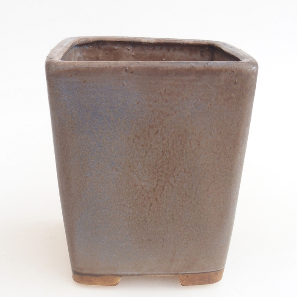 Bonsaischaal van keramiek 10 x 10 x 12 cm, bruin