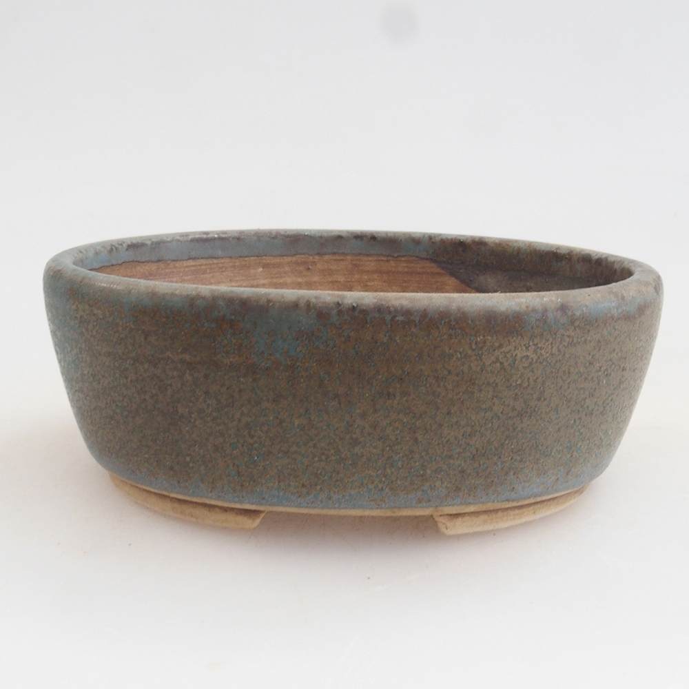 Bonsaischaal van keramiek 10 x 8,5 x 4 cm, bruin