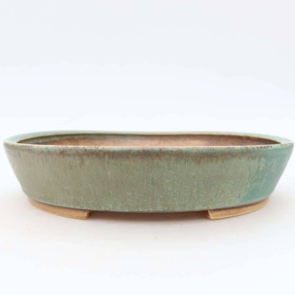 Bonsaischaal van keramiek 21 x 19 x 4,5 cm, groen
