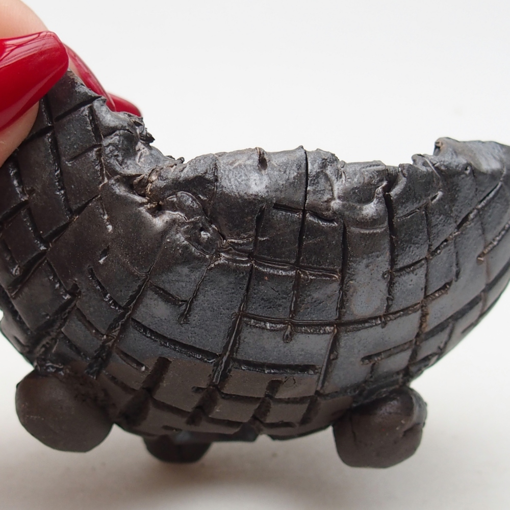 Keramische schaal 9 x 8 x 5 cm , kleur zwart