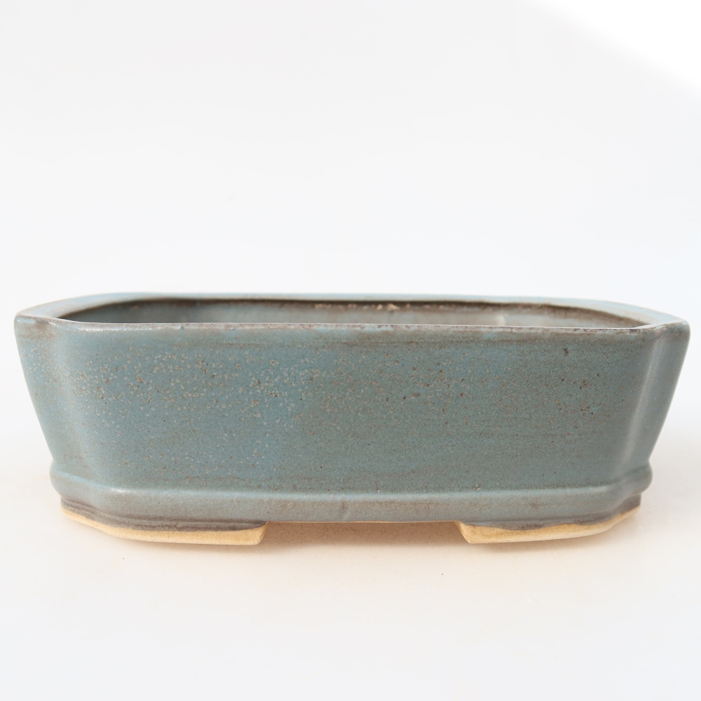 Keramische bonsaischaal 17,5 x 14,5 x 5 cm, kleur: blauw