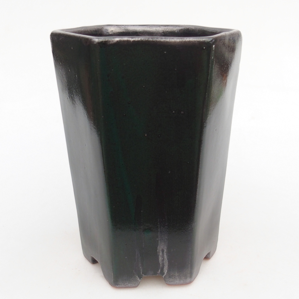 Bonsaischaal van keramiek 12,5 x 11,5 x 16,5 cm, groen