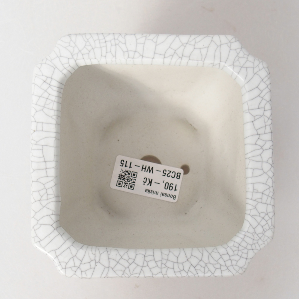 Bonsaischaal van keramiek 11 x 11 x 7 cm, raku kleur