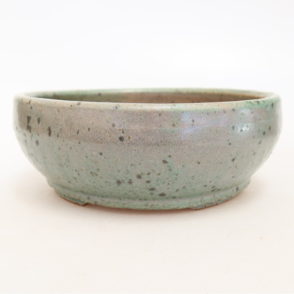 Keramische bonsaipot 14,5 x 14,5 x 5,5 cm, kleur groen