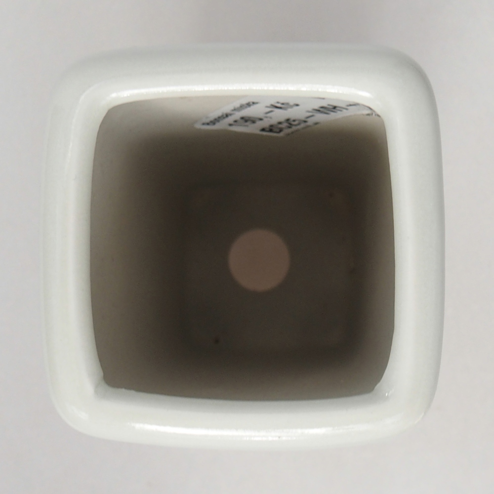 Bonsaischaal van keramiek 5,5 x 5,5 x 12 cm, kleur wit